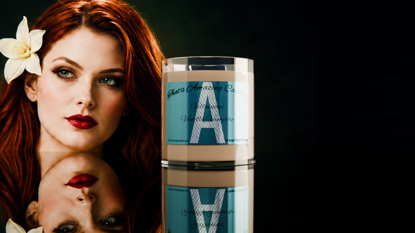Villainous Vanilla Vampire - Luxury Coconut Soy Wax Candle 8.5 oz